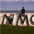 Brother and Sister on the Teignmouth Sign